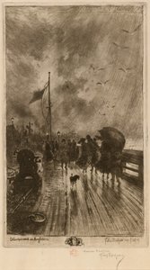 En landing i England av Felix Hilaire Buhot
