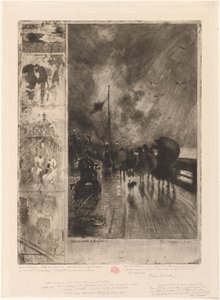 En landing i England, landing i England 1879. av Felix Hilaire Buhot