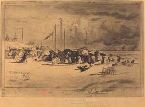 Squall ved Trouville av Felix Hilaire Buhot