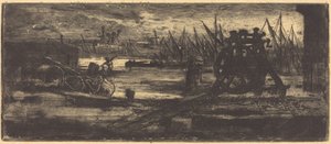 Un Vieux Chantier i Rochester The Old Dock-yard i Rochester. av Felix Hilaire Buhot