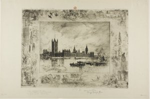 Westminster Palace av Felix Hilaire Buhot