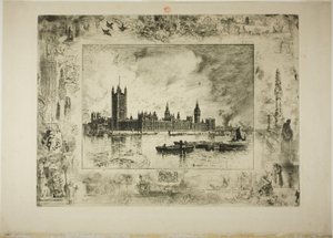 Westminster Palace av Felix Hilaire Buhot