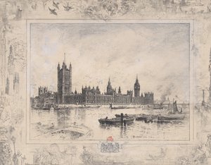 Westminster Palace, 1884. av Felix Hilaire Buhot