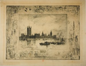 Westminster Palace, London av Felix Hilaire Buhot