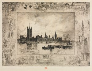 Westminster Place, 1884. av Felix Hilaire Buhot