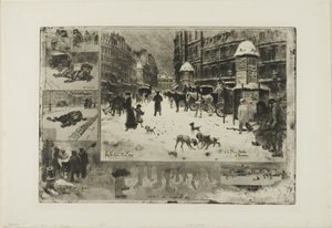 Vinter i Paris av Felix Hilaire Buhot