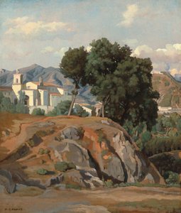 Utsikt over La Cava, ca. 1840 (olje på lerret) av Felix Hippolyte Lanoue