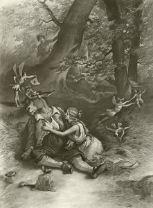 En midtsommernatts drøm. Akt IV, Scene I (gravyr) av Felix Octavius Carr Darley