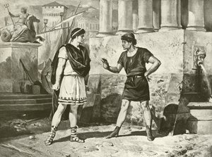 Komedie av feil. Akt I, Scene II (gravyr) av Felix Octavius Carr Darley