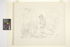 Illustrasjoner av Rip Van Winkle, plate 5 (litografi) av Felix Octavius Carr Darley