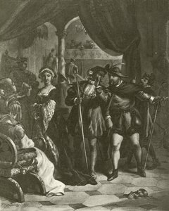 Kong Henrik VIII. Akt I, Scene IV (gravyr) av Felix Octavius Carr Darley