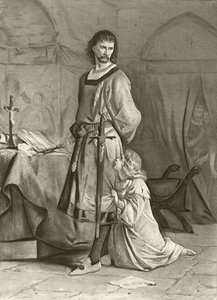 Kong John. Akt IV, Scene I (gravyr) av Felix Octavius Carr Darley