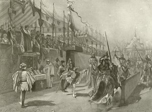Kong Richard II. Akt I, Scene III (gravyr) av Felix Octavius Carr Darley