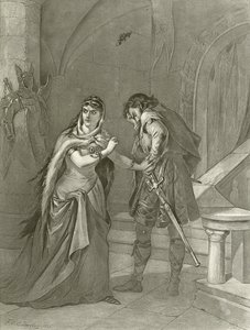 Macbeth. Akt II, Scene II (gravyr) av Felix Octavius Carr Darley