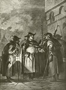 Mye ståhei for ingenting. Akt III, Scene III (gravyr) av Felix Octavius Carr Darley