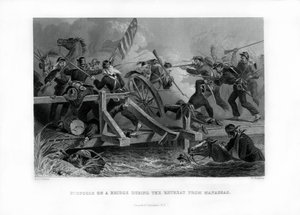 Kamp på en bro under retretten fra Manassas, Virginia, 1862-1867. av Felix Octavius Carr Darley
