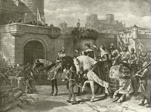 Tredje del av Henry VI. Akt II, Scene II (gravyr) av Felix Octavius Carr Darley