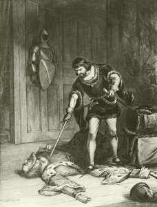 Tredje del av Henry VI. Akt V-Scene VI (gravyr) av Felix Octavius Carr Darley
