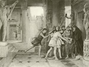 Timon av Athen. Akt III, Scene IV (gravyr) av Felix Octavius Carr Darley
