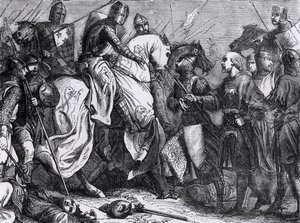 Henry III (1207-72) i slaget ved Lewes, 14. mai 1264 av Felix Philippoteaux