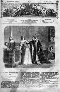 Roman serial: “The Three Musketeers” by Alexandre Dumas (1802-1870). Suspected of infidelity by her husband, Louis XIII, Queen Anne of Austria (1601-1666) must deliver to the Chancellor a letter she allegedly wrote to the Duke of Buckingham, her presumpit  av Felix Philippoteaux