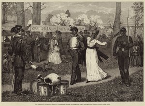 The American Centennial Festival Exhibition, Scene i Fairmount Park, Philadelphia, Negro Militia after Drill