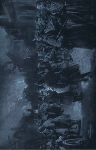 Fra vestfronten. Etter slaget, illustrasjon fra Hindenburg utgitt av Daterlandischer Derlag C U Weller Berlin av Felix Schwormstadt