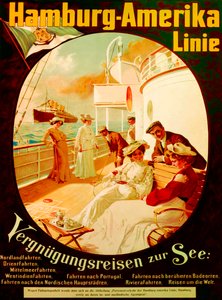 "Pleasure Cruise on the Sea", plakat som annonserer Hamburg American Line, 1904