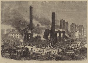 The Burning Ruins of the Pemberton Mills, ved Lawrence, USA