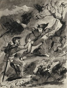 Faust og Mephistopheles på Blocksberg av Ferdinand Victor Eugene Delacroix