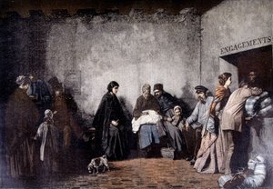 The Mount of Piety - fra maleriet av Heilbuth - i "" Le Petite Journal"" desember 1895 av Ferdinand (after) Heilbuth