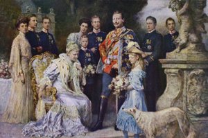 Kaiser Wilhelm II og den tyske keiserfamilien av Ferdinand (after) Keller