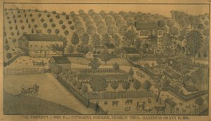 Eiendommen til John P. og Catharina Schuring, Franklin Town, Allegheny County, Pennsylvania, 1883 av Ferdinand A. Brader