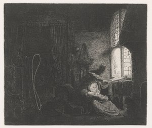 (Den hellige) Familie i et rom av Ferdinand Bol