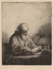 En gammel mann som leser av Ferdinand Bol
