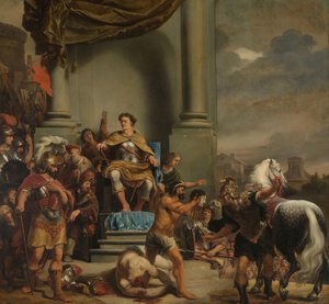 Konsul Titus Manlius Torquatus beordrer halshugging av sin sønn Konsul Titus Manlius Torquatus halshugger disse sønnene