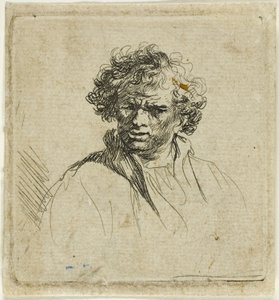 Krøllete mann med skjev munn av Ferdinand Bol