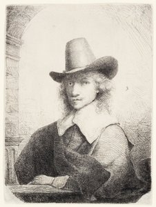 Mann med høy hatt, ca. 1645-50 av Ferdinand Bol