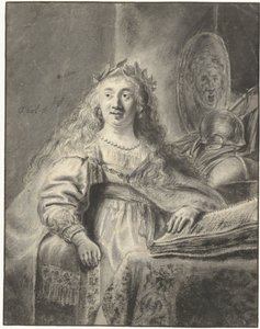 Minerva i sitt arbeidsværelse av Ferdinand Bol