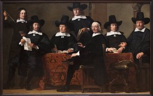 President for Amsterdam Wine Merchants Guild (Nederland). Maleri av Ferdinand Bol (1616-1680), olje på lerret, ca 1659. Nederlandsk kunst