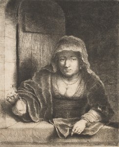 Kvinne med en pære, 1600-tallet. av Ferdinand Bol