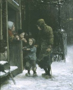 Gammel kvinne og ung gutt tigger av Ferdinand Carl Sierich