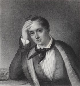 Portrett av poeten Yevgeny Abramovich Baratynsky 1800-1844, 1830-tallet av Ferdinand Chevalier