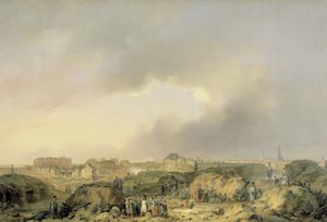 Citadellet i Antwerpen kort tid etter beleiringen 19. november-23. desember 1832, og overgivelsen av den nederlandske Garisson til franskmennene av Ferdinand De Braekeleer (I)