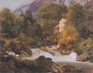 Mølle ved utløpet av Königssee av Ferdinand Georg Waldmüller