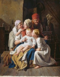 Bestemor gleder. 1852 av Ferdinand Georg Waldmuller