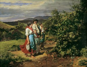 Hjemkomst fra jobb (The Lovers at the Crossroads) av Ferdinand Georg Waldmuller
