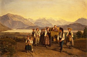 Hjemkomsten fra innhøstingen ved Zugsjøen av Ferdinand Georg Waldmuller