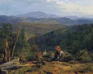 Wienerwald-landskap med Wildegg Castle av Ferdinand Georg Waldmuller
