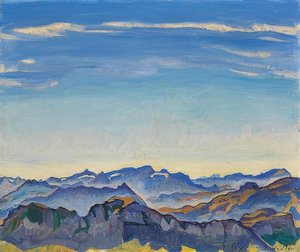 Waadland-alpene fra Rochers de Naye. 1917 av Ferdinand Hodler